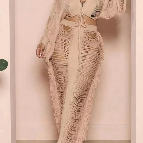 Women's Dress Fringed 2-piece. sexy dress.