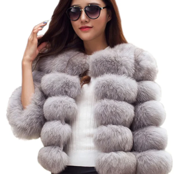 ZADORIN S-6XL Mink Coat Winter Black White Faux Fur Coat Woman Elegant Fluffy.
